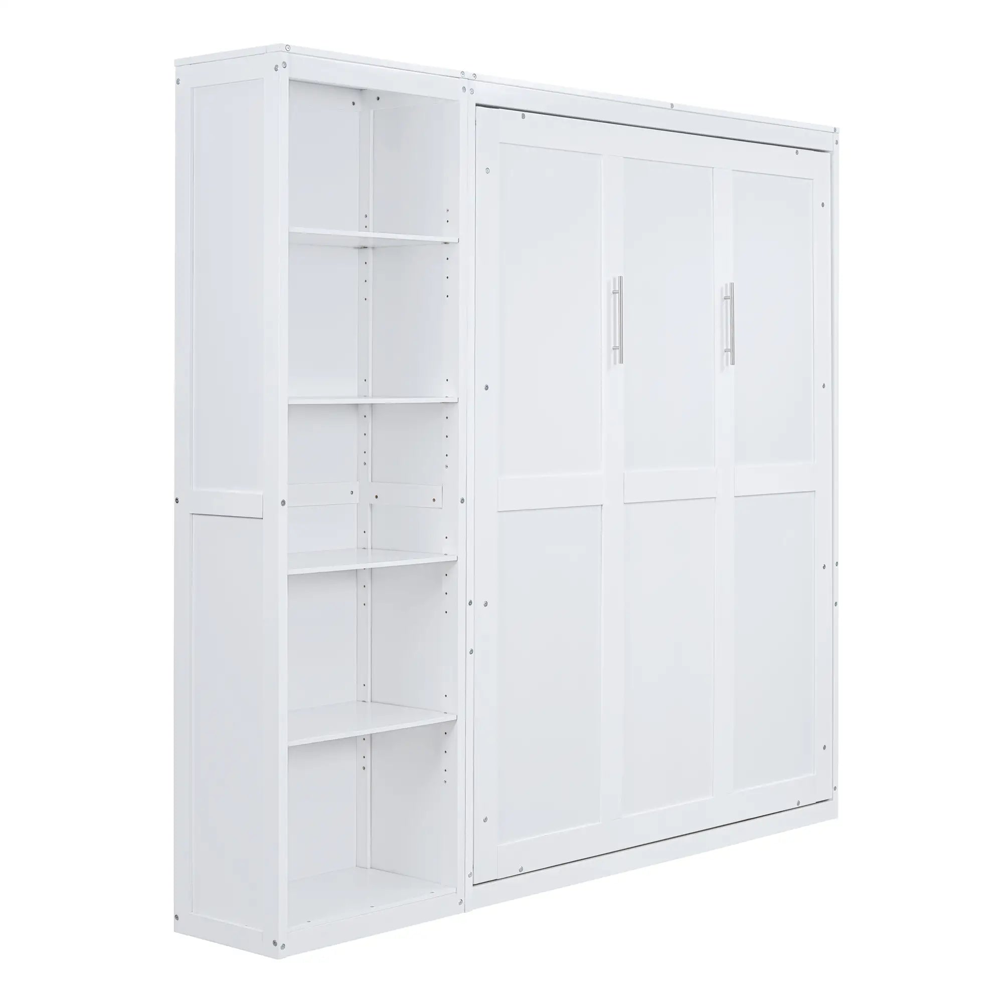 Murphy Bed with Shelves, Dual Piston Mechanism, 94