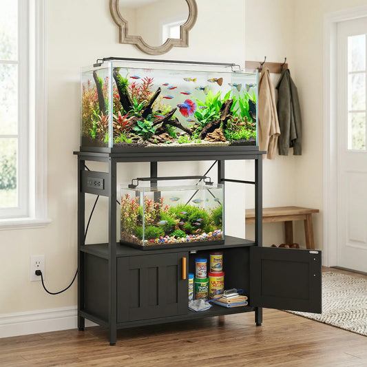 20-29 Gallon Fish Tank Stand Aquarium Stand 330 LBS Capacity for Home, Office, 30.7" x 15.7" x 31.9", Black Small Animals Black at Gallery Canada