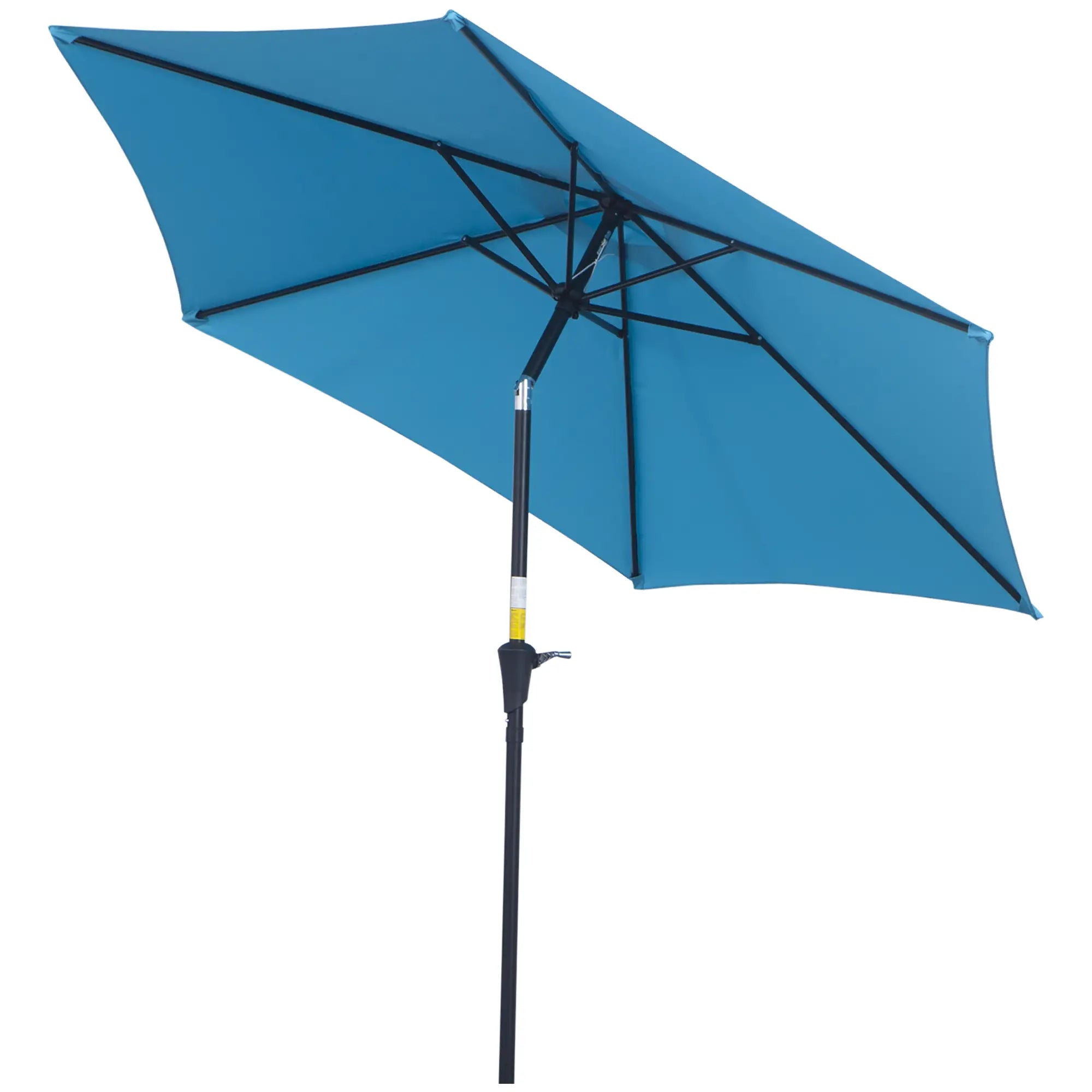 8.5' Round Aluminum Patio Umbrella, Tilt Canopy, 6 Ribs, Blue Sun Umbrellas at Gallery Canada