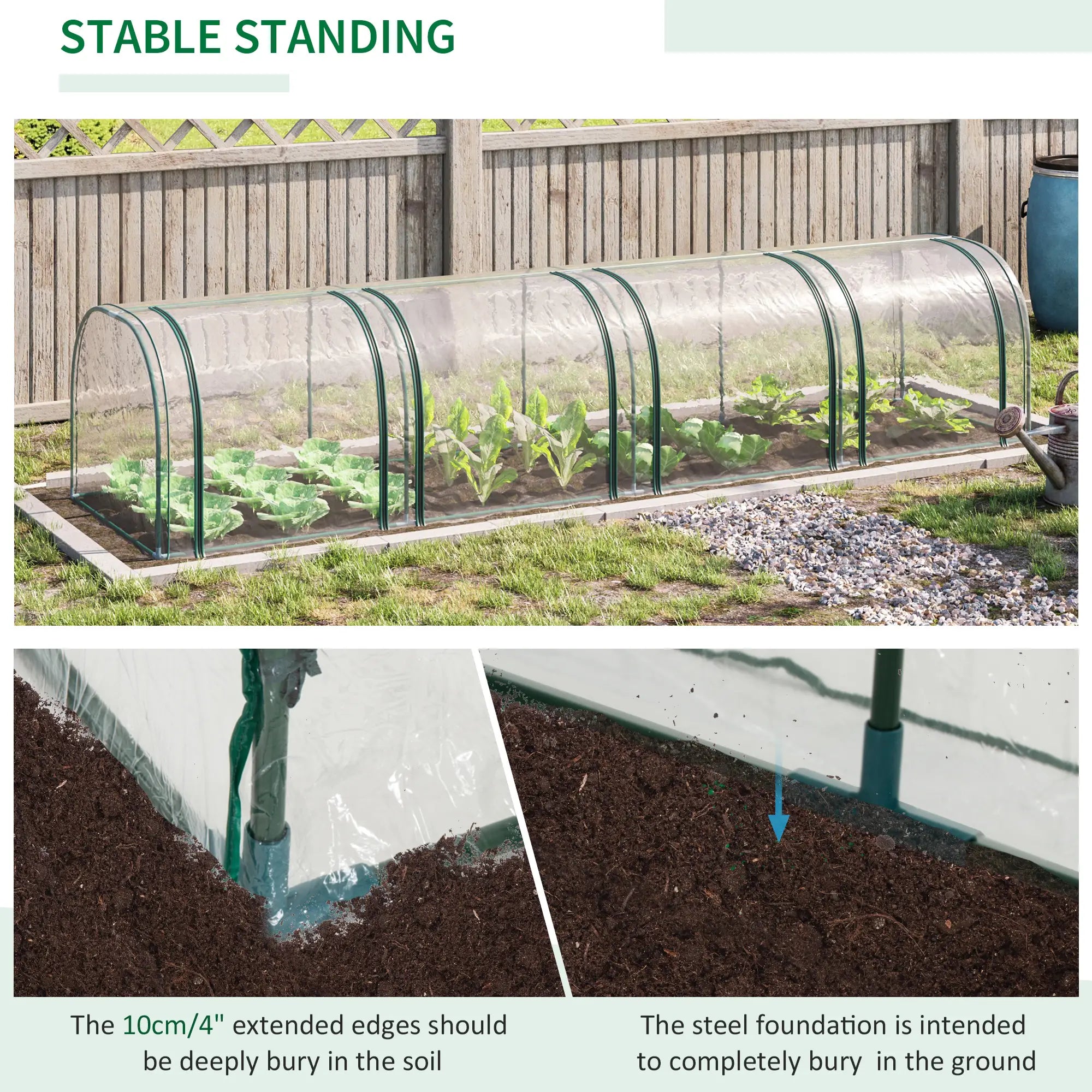13' x 3' x 2.5' Mini Tunnel Greenhouse, 4 Zipped Doors, Clear Mini Greenhouses at Gallery Canada