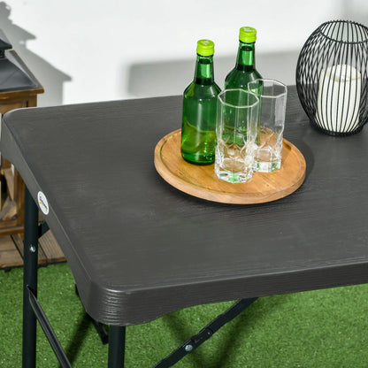 Folding Picnic Table With 2 Benches, 3-Piece Set for 4, Dark Grey Bistro Sets at Gallery Canada