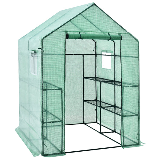 Walk-In Greenhouse, 56 x 56 x 77 Inch, Observation Windows, Green Greenhouses Green at Gallery Canada