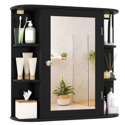Wall Mounted Bathroom Mirror Cabinet With Storage Shelves, Black Wall Cabinets at Gallery Canada