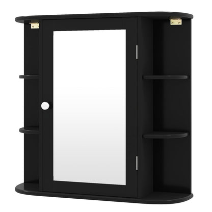 Wall Mounted Bathroom Mirror Cabinet With Storage Shelves, Black Wall Cabinets at Gallery Canada