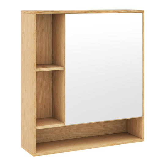 Wall Mounted Bathroom Cabinet With Mirror, Single Door, Natural Wall Cabinets Natural at Gallery Canada