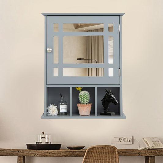 Wall Mounted Mirrored Bathroom Cabinet, Gray Wall Cabinets Gray at Gallery Canada