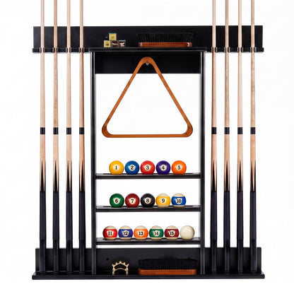 Wall Mounted Billiards Pool Cue Rack, Black Game Room at Gallery Canada