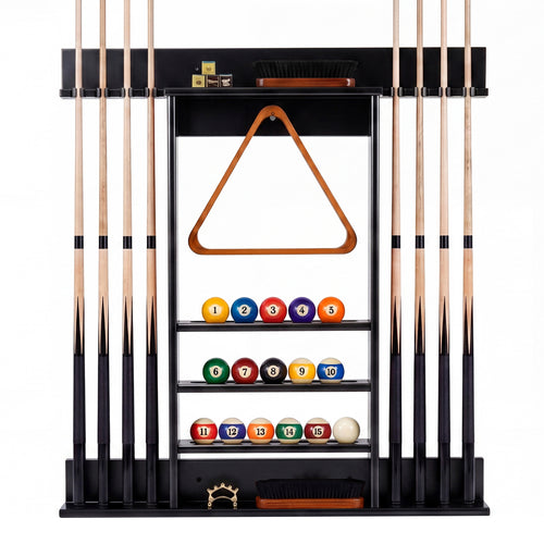 Wall Mounted Billiards Pool Cue Rack, Black