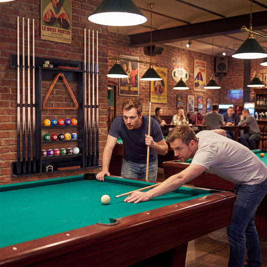 Wall Mounted Billiards Pool Cue Rack, Black Game Room Black at Gallery Canada