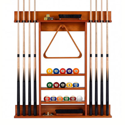 Wall Mounted Pool Cue Rack, Brown Game Room Brown at Gallery Canada