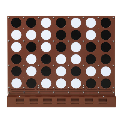 Wall-Mounted Jumbo 4-In-A-Row Game, Acrylic Discs, Walnut