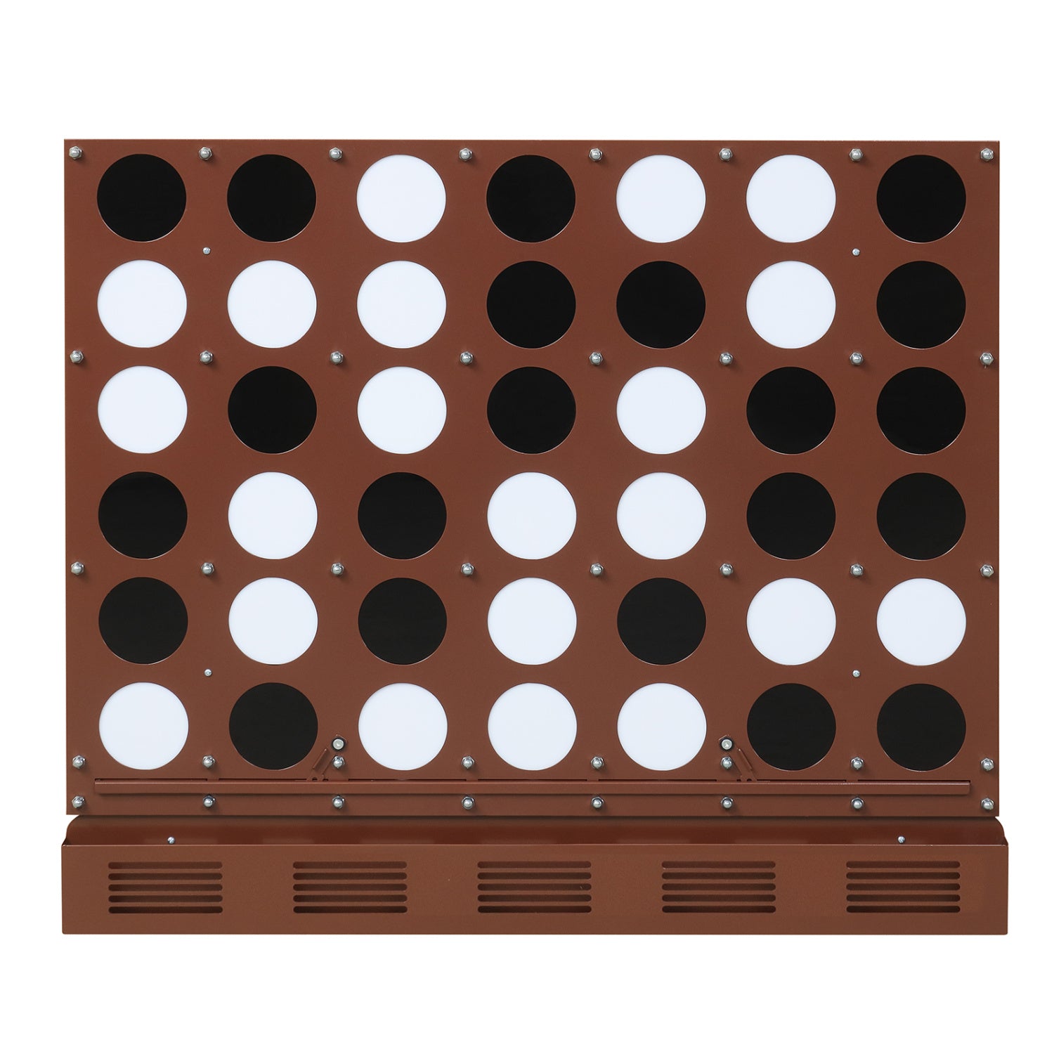 Wall-Mounted Connect-4 Game, Acrylic Discs, Walnut, Metal Lawn Games Walnut at Gallery Canada