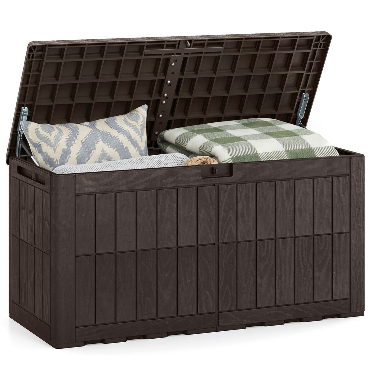 Outdoor Lockable Deck Box, Waterproof, Dark Brown Sheds & Outdoor Storage at Gallery Canada