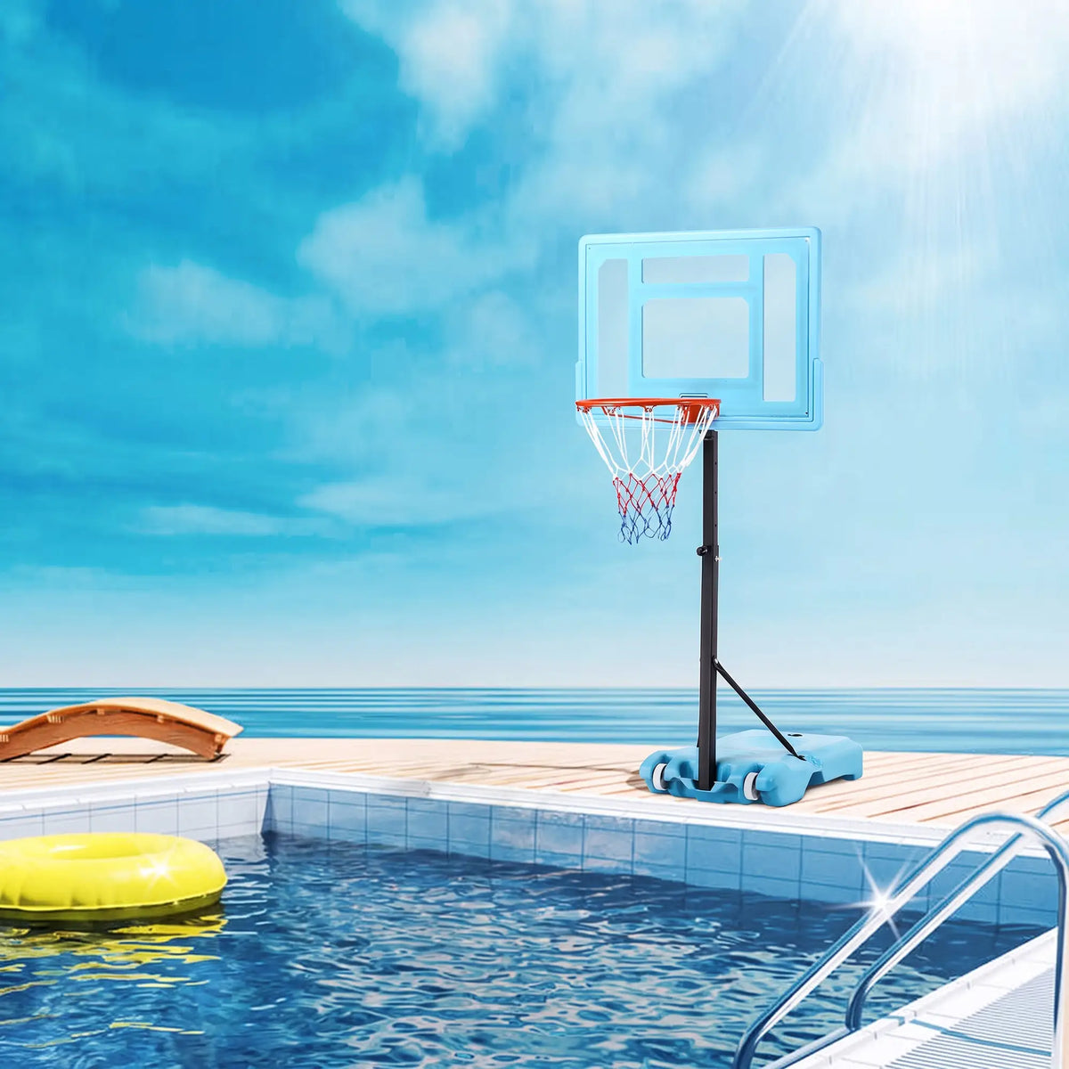 Adjustable Basketball Hoop Stand, 36.5"-48.5", Portable Goal System, Blue Basketball at Gallery Canada