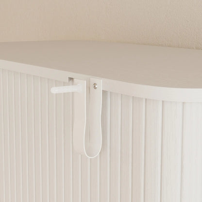 Shoe Cabinet Adjustable Shelves Side Cubbies Tambour Door, White Shoe Storage Cabinets & Racks at Gallery Canada