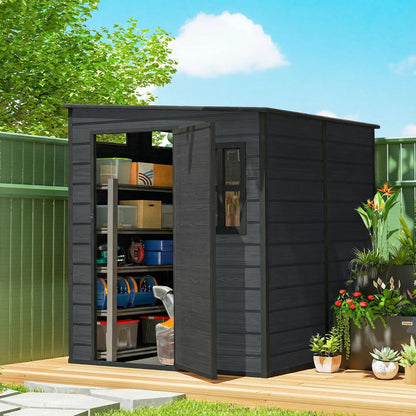 Outdoor Storage Shed, Lockable Door, Vents And Windows, Dark Grey Sheds at Gallery Canada