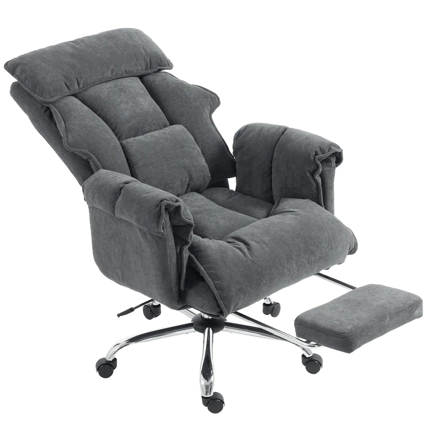 Computer Office Chair with Footrest, Adjustable Backrest, Dark Grey Executive & Manager Chairs Dark Grey at Gallery Canada