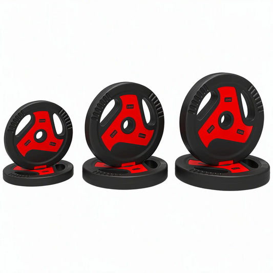 6-Piece 88 lbs Weight Plates Set, Sand-Filled, Black and Red Dumbbells & Barbells Multi Colour at Gallery Canada