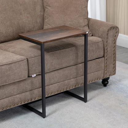 Nesting End Tables Set of 3, Industrial C-Shaped Side Table, Rustic Brown, Brown Side Tables at Gallery Canada