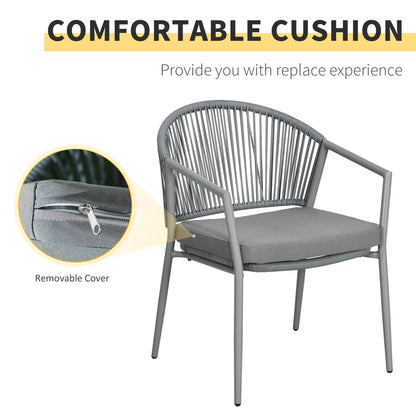 3-Piece Rattan Bistro Set, 2 Armchairs And Coffee Table, Grey Patio Furniture Sets at Gallery Canada