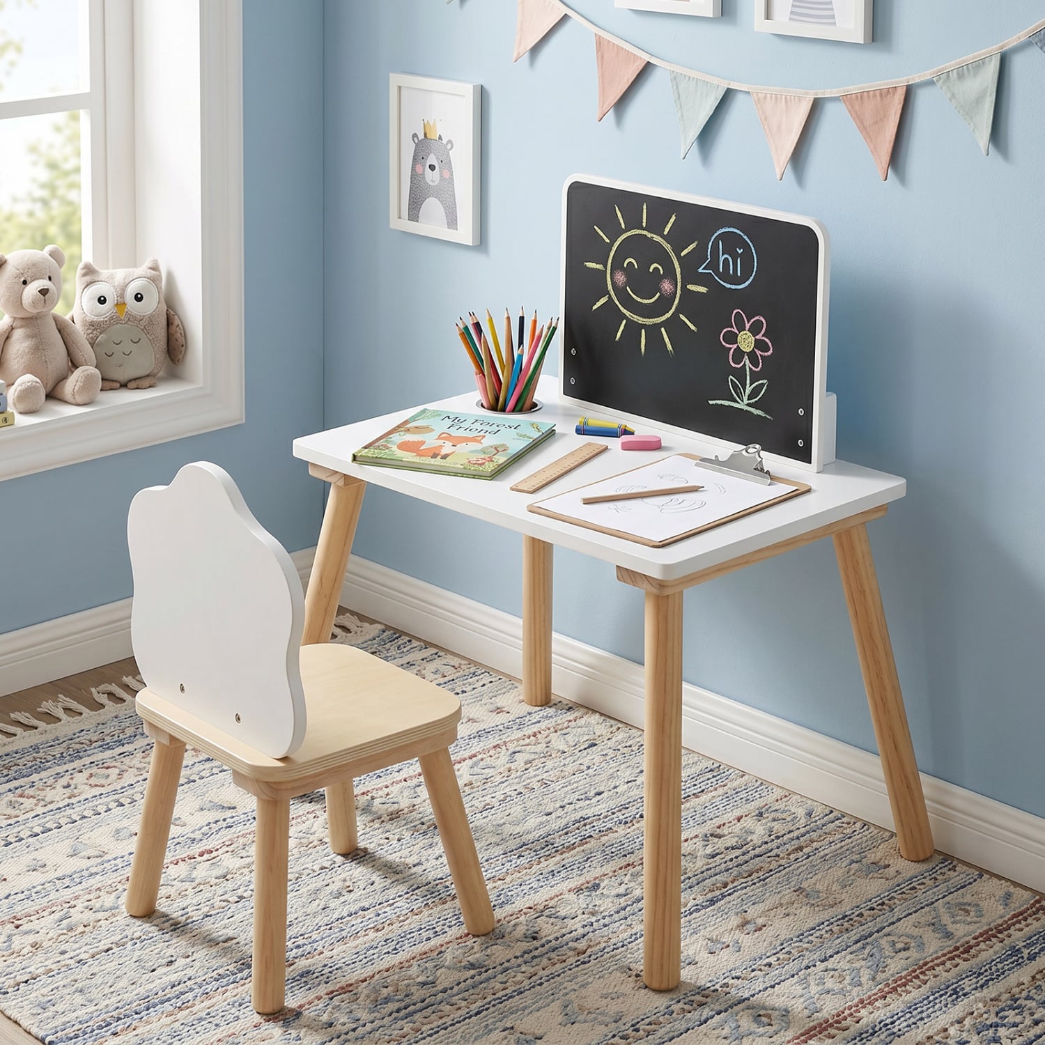 Weaning Table and Chair Set With Chalkboard Kids Table & Chair Sets at Gallery Canada