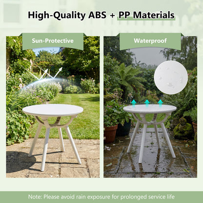 Weather-Resistant Small End Table, 1 Piece, White Patio Coffee Tables at Gallery Canada