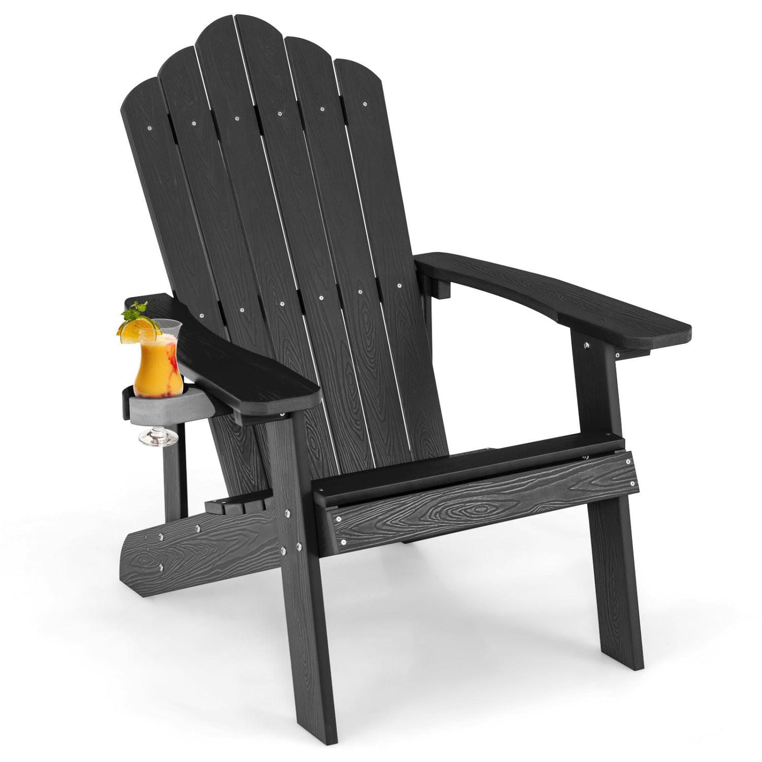 Weather Resistant HIPS Outdoor Adirondack Chair, Black Adirondack Chairs at Gallery Canada