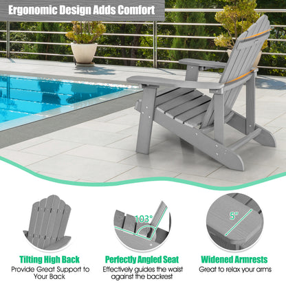 Weather Resistant HIPS Outdoor Adirondack Chair, With Cup Holder, Gray Adirondack Chairs at Gallery Canada