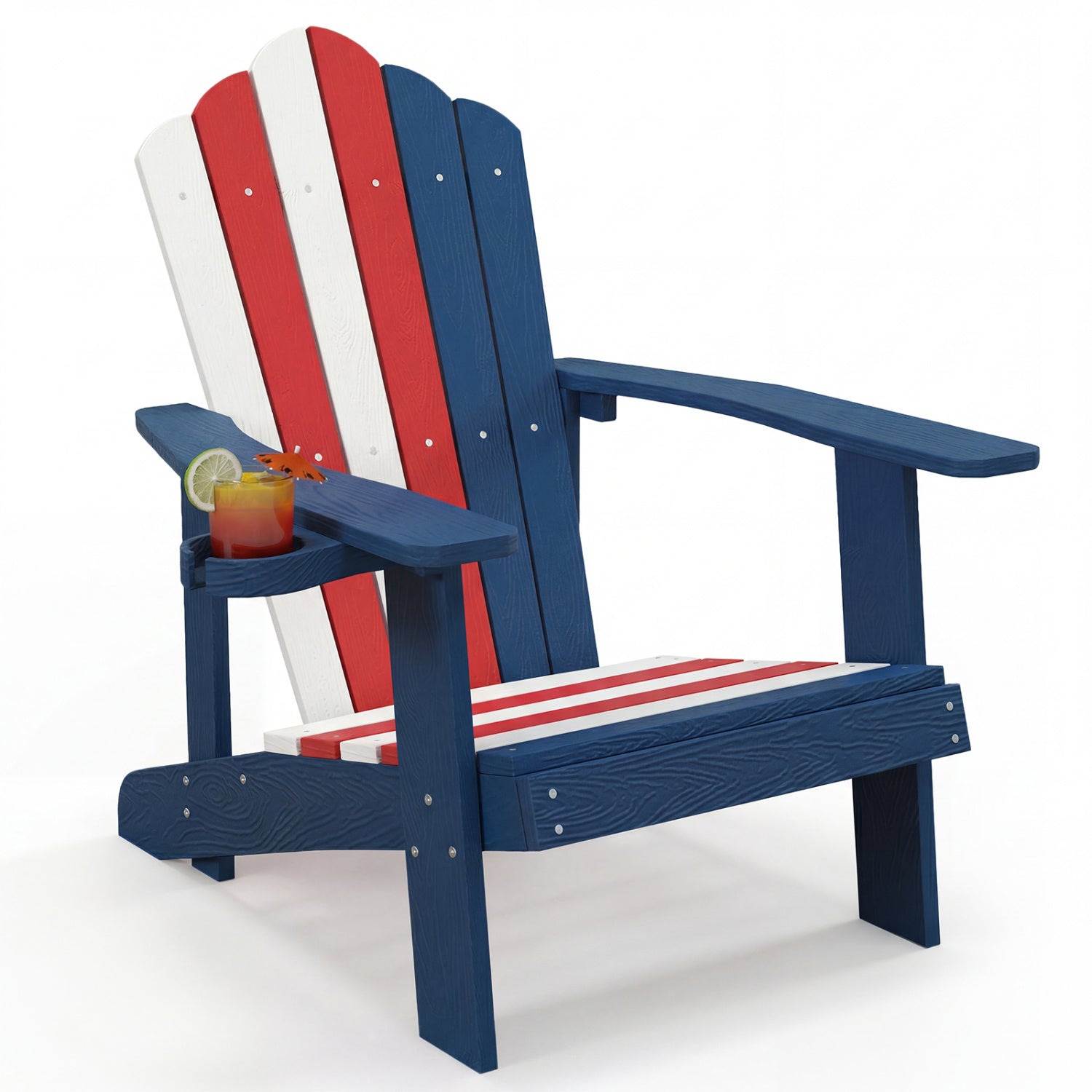 Weather Resistant HIPS Outdoor Adirondack Chair, With Cup Holder, Multicolor Adirondack Chairs at Gallery Canada