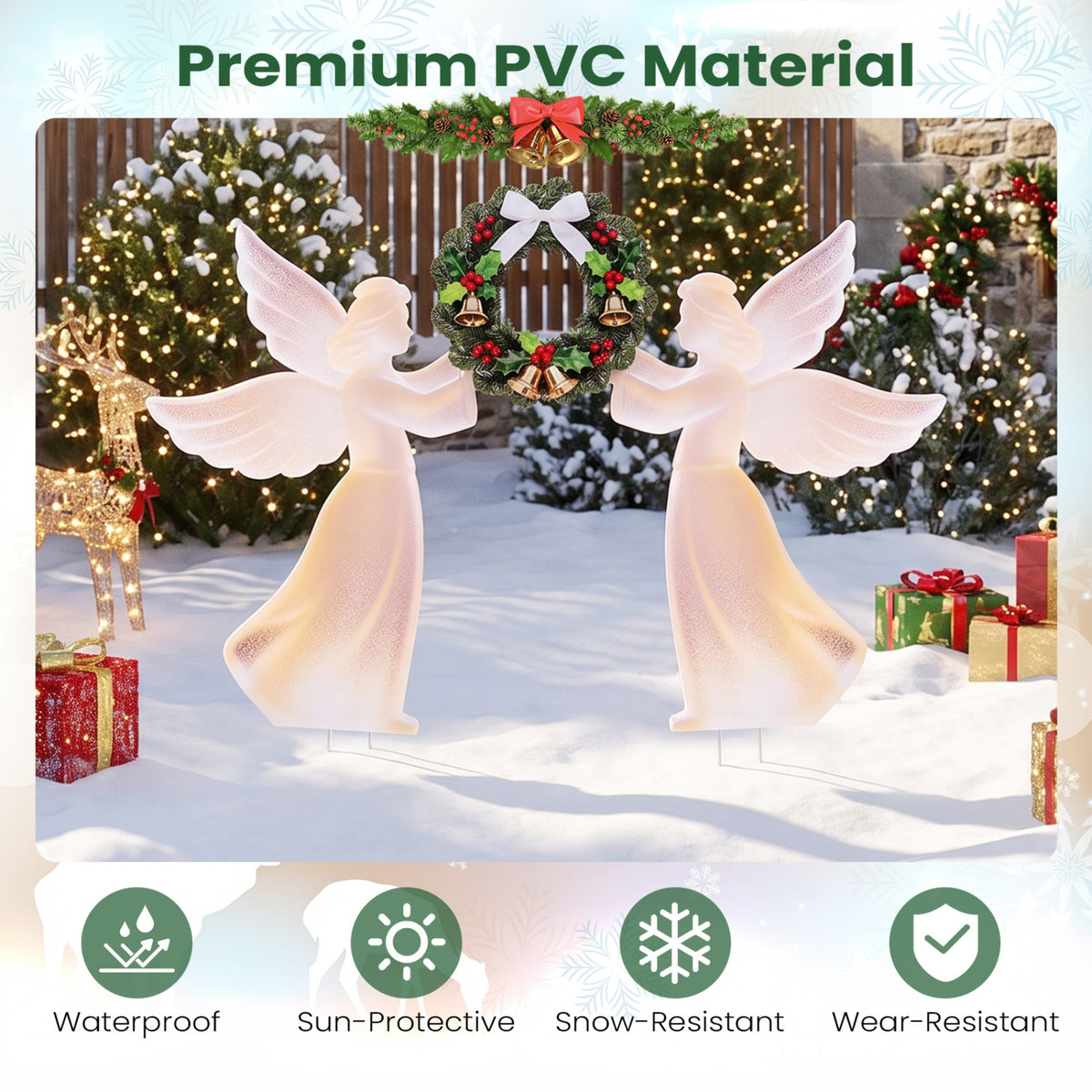 PVC Christmas Angel Decoration And Wreath Set, Pink Christmas Decor & Accessories at Gallery Canada
