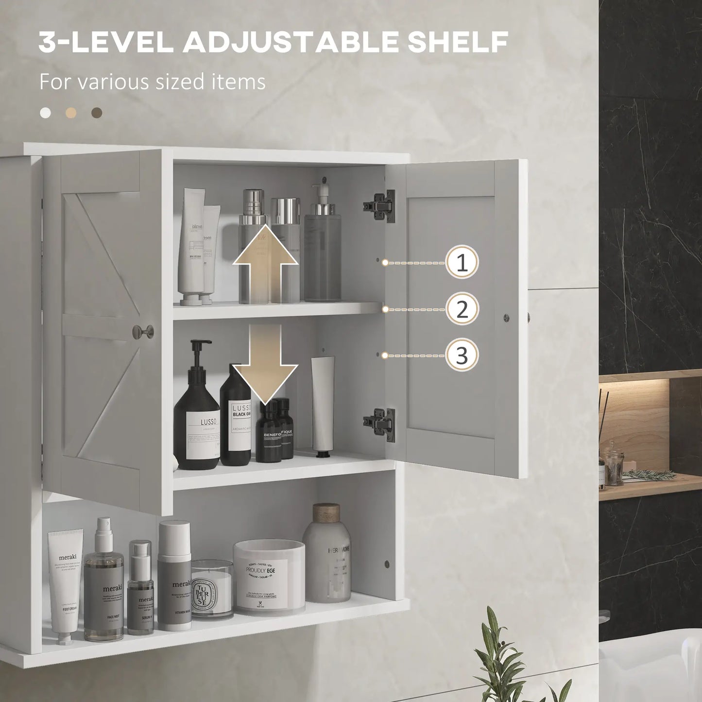 Farmhouse Bathroom Medicine Cabinet, Barn Doors, Adjustable Shelf, White Bathroom Cabinets at Gallery Canada