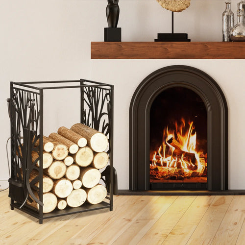 Firewood Rack With 4 Tools, Log Holder, 18.1