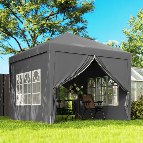 10'x10' Pop Up Party Tent, Wedding Gazebo Canopy, Grey
