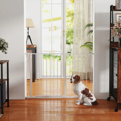 30"-45" Easy Install Pet Gate with Door, Double Lock, Extra Wide, White Houses, Kennels & Pens at Gallery Canada