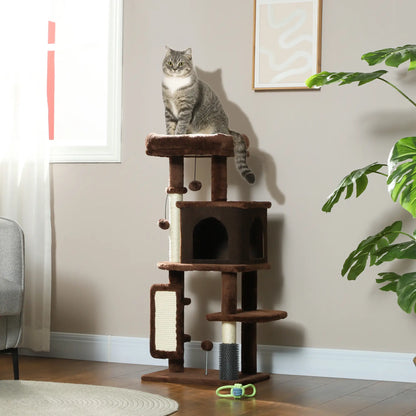 41" Cat Tree with Scratching Posts, Bed, Condo & Toys Multi-Level Cat Towers at Gallery Canada