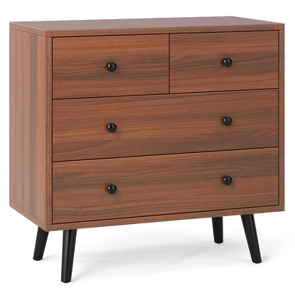 Wide Wooden Dresser with 4 Drawers for Bedroom Living Room, Walnut Dressers & Chests at Gallery Canada