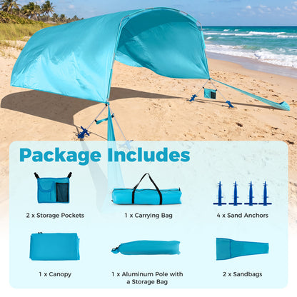 Wind Powered Beach Tent, Portable Sun Shelter Canopy, Blue Tents at Gallery Canada