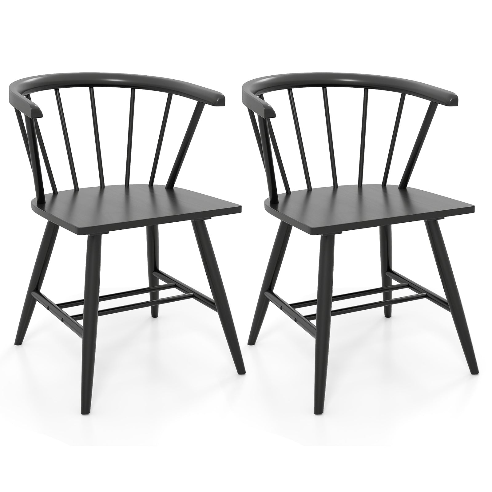Mid-Century Modern Dining Chair Set Of 2, Black Dining Chairs at Gallery Canada