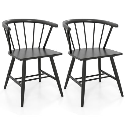 Mid-Century Modern Dining Chair Set Of 2, Black Dining Chairs at Gallery Canada