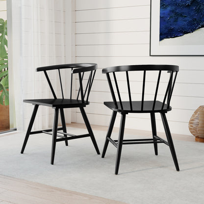 Mid-Century Modern Dining Chair Set Of 2, Black Dining Chairs at Gallery Canada