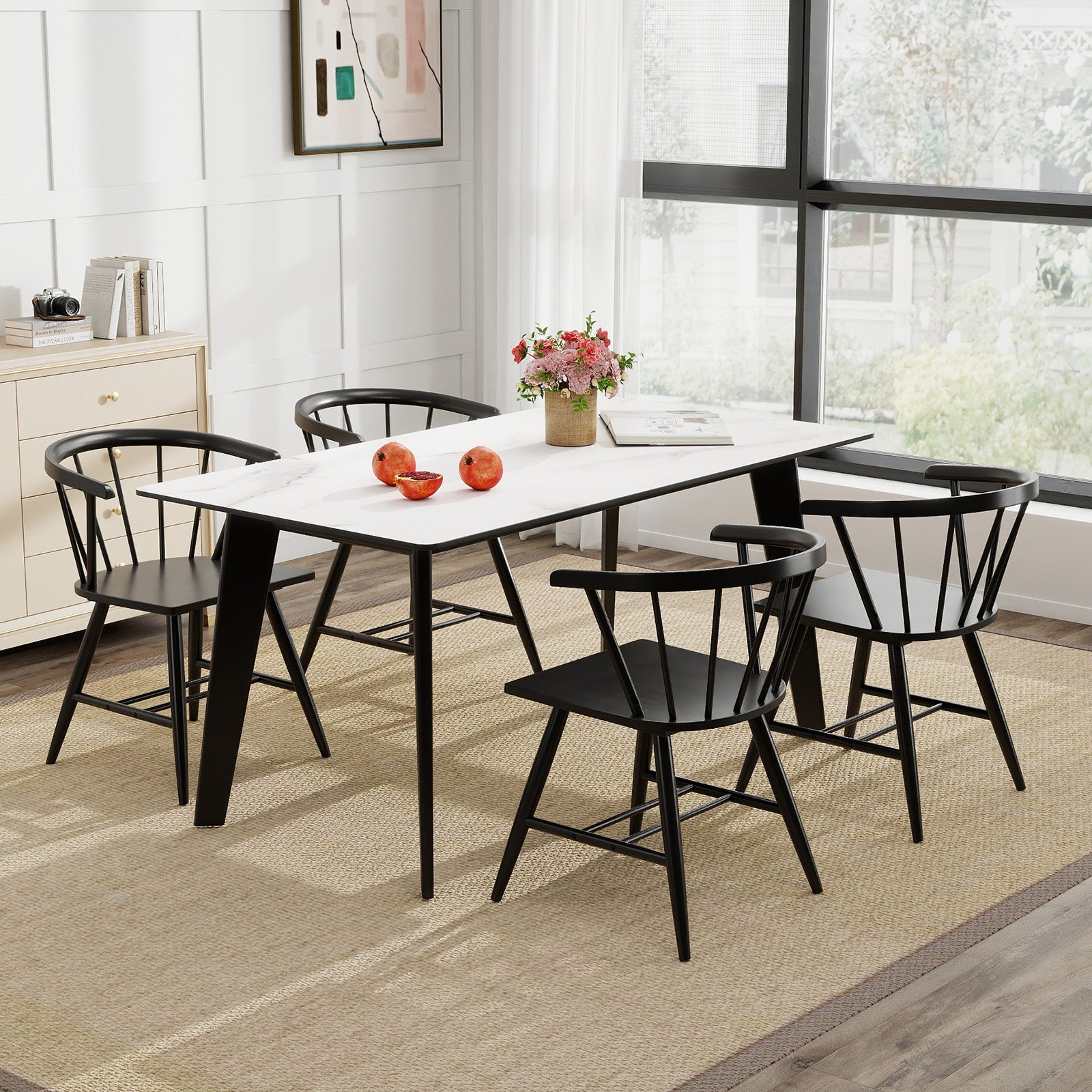 Mid-Century Modern Dining Chair Set Of 2, Black Dining Chairs at Gallery Canada
