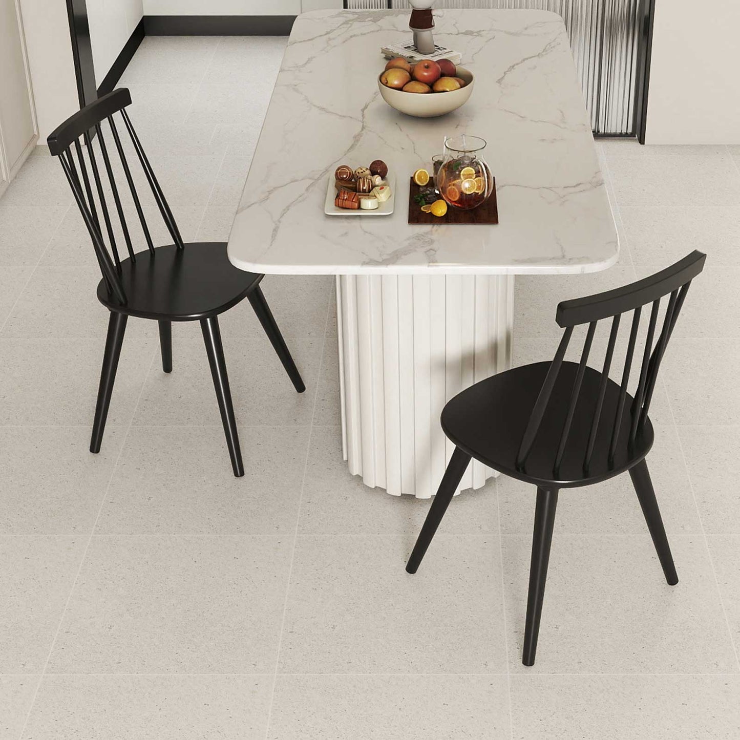 Windsor Dining Chair Set of 4 with Solid Rubber Wood Frame, Black Dining Chairs at Gallery Canada