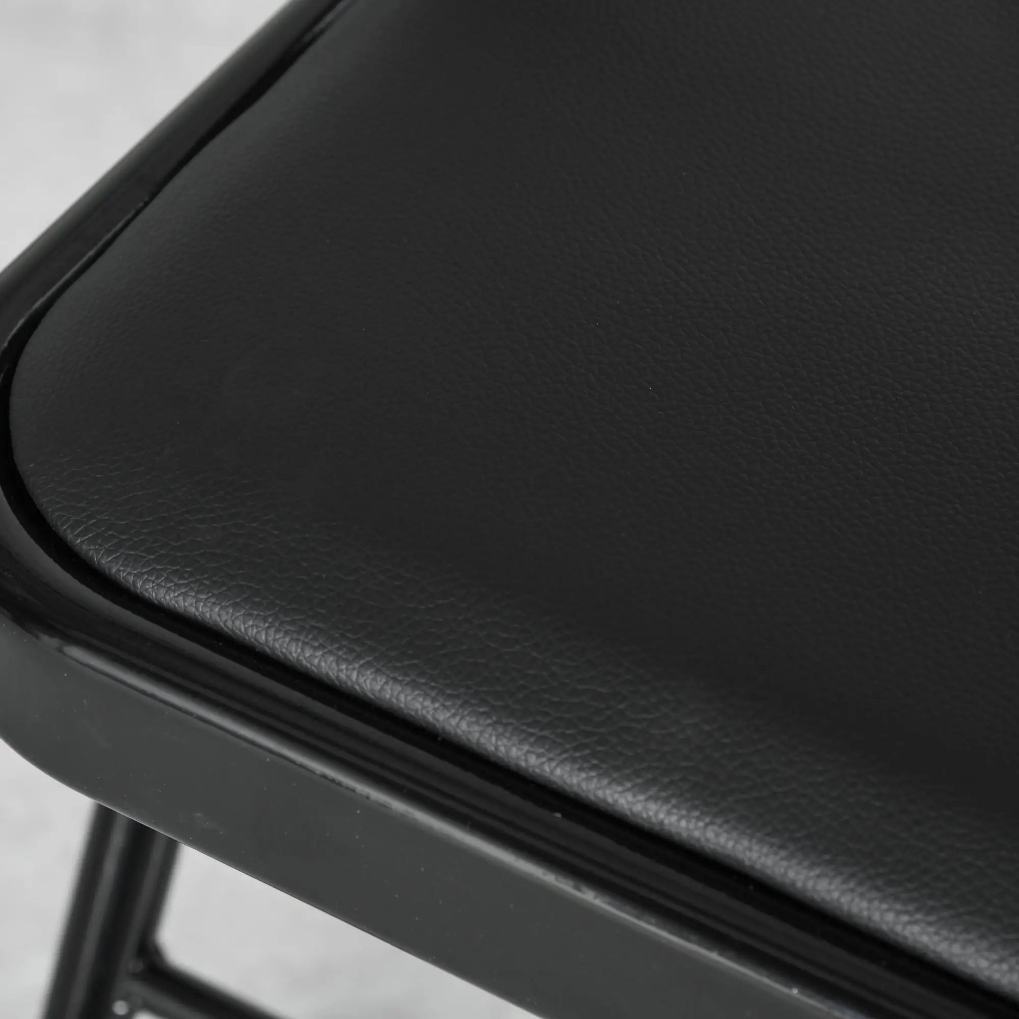 Set of 4 Metal Foldable Chairs, PU Leather Padded, Black Bar Stools at Gallery Canada