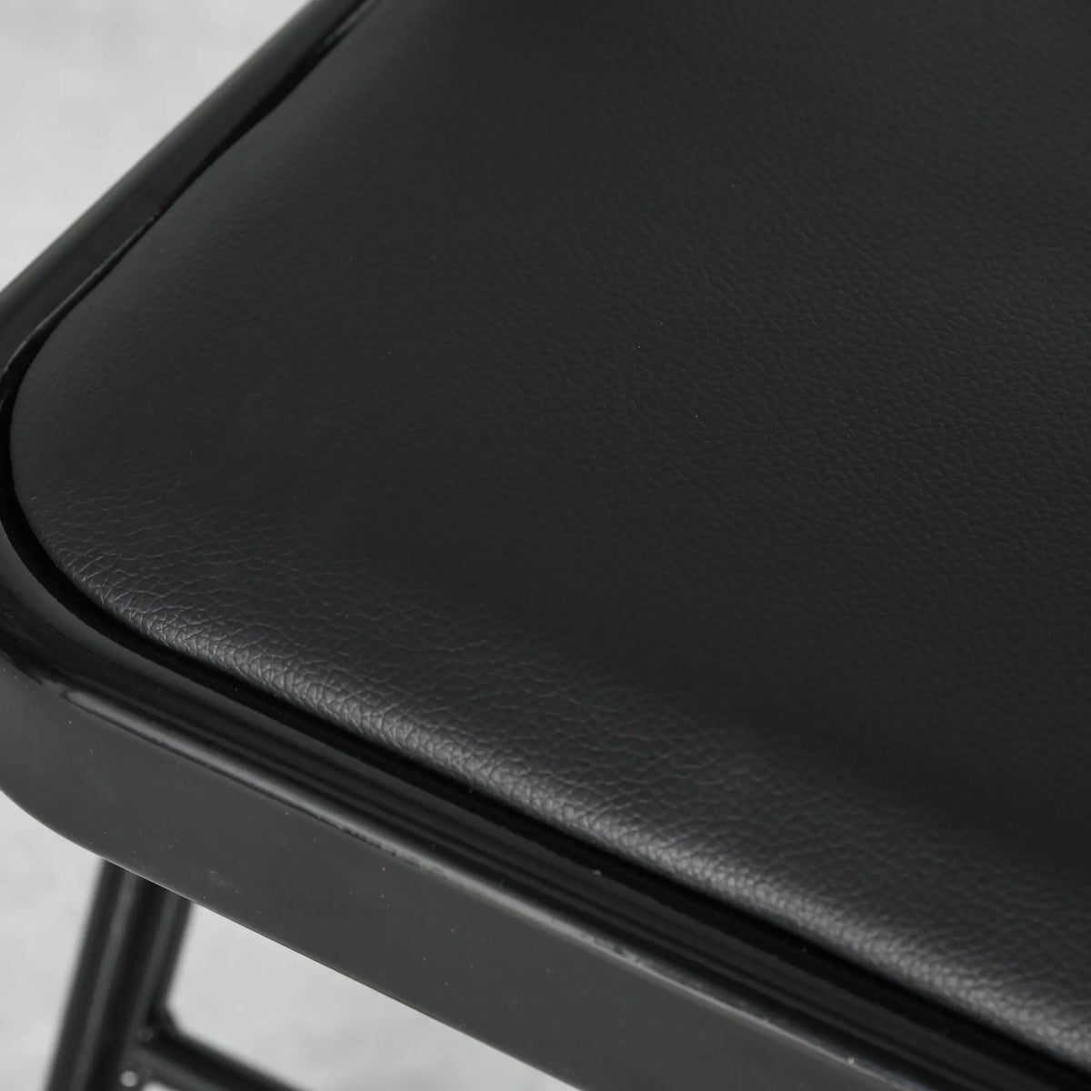 Set of 4 Metal Foldable Chairs, PU Leather Padded, Black Bar Stools at Gallery Canada