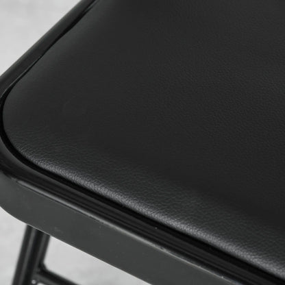 Set of 4 Metal Foldable Chairs, PU Leather Padded, Black Bar Stools at Gallery Canada