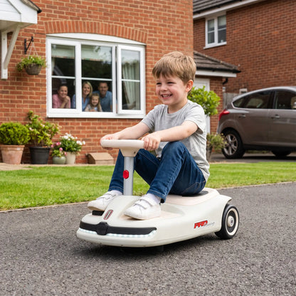 12V Electric Wiggle Car, 2 Speed, Music, Lights, White Electric Toy Cars at Gallery Canada