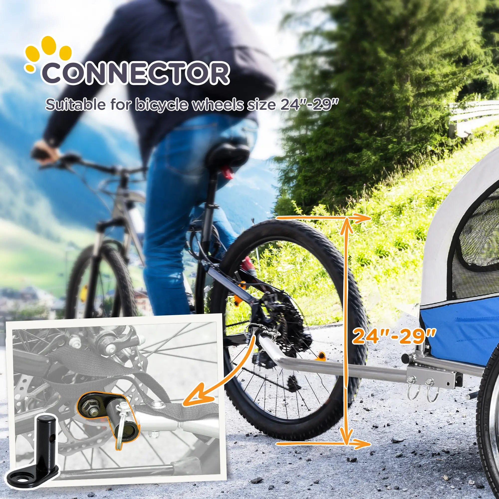 Dog Bike Trailer, 2-In-1 Pet Stroller, Bicycle Wagon, Blue Dog Bike Trailers & Strollers at Gallery Canada