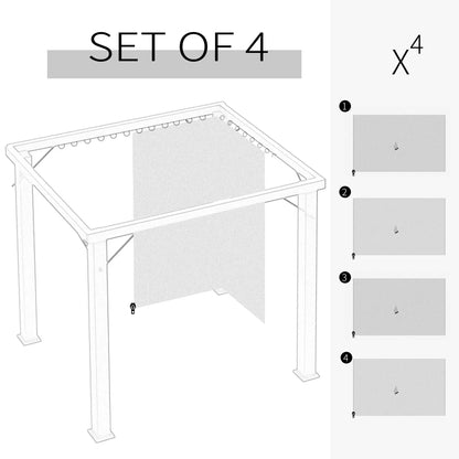 10' x 12' Gazebo Sidewall Set, 4 Panels, Hooks, C-Rings, Brown Gazebo Sidewalls at Gallery Canada