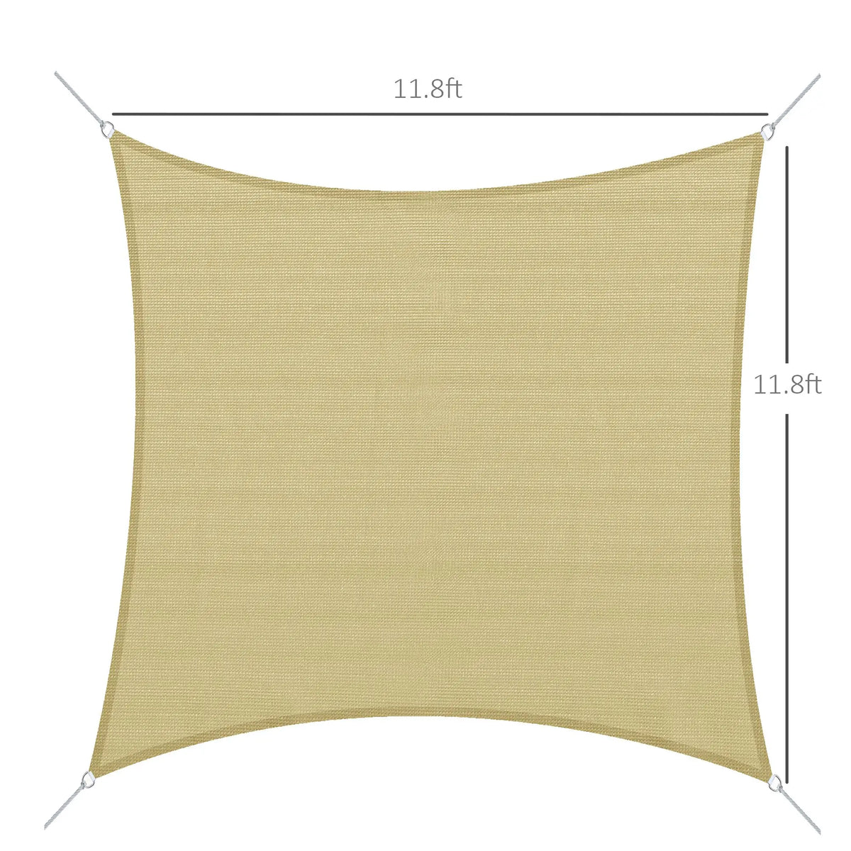 12' Square Sun Sail Shade, UV Protector, Outdoor Patio Cover With Bag, Sand Shade Sails at Gallery Canada