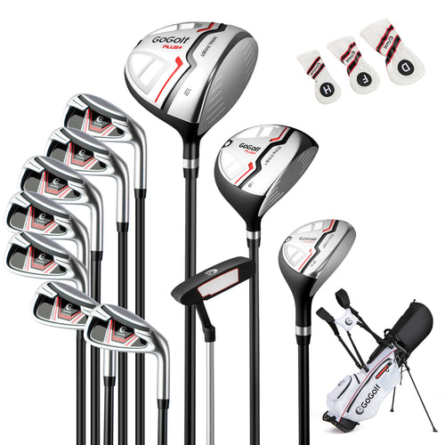 Women's Complete Golf Clubs and Bag Set with Headcovers and Putter, Red